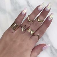 1 Set Fashion Butterfly Alloy Plating Hollow Out Inlay Rhinestones Women's Rings main image 1