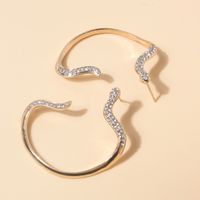 1 Pair Vacation Modern Style Simple Style Snake Alloy Plating Artificial Rhinestones Women's Earrings main image 5