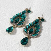 1 Pair Retro Geometric Alloy Inlay Crystal Women's Drop Earrings sku image 2