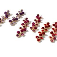 1 Pair Retro Geometric Rose Alloy Inlay Artificial Gemstones Women's Drop Earrings main image 2