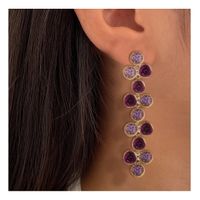 1 Pair Retro Geometric Rose Alloy Inlay Artificial Gemstones Women's Drop Earrings main image 1