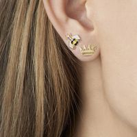 1 Pair Fashion Letter Flame Bee Alloy Plating Rhinestones Women's Ear Studs main image 6