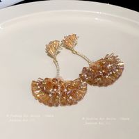 1 Paar Mode Geometrisch Herzform Blume Metall Inlay Künstliche Edelsteine Frau Ohrringe main image 3