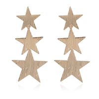 1 Pair Simple Style Square Star Metal Side Stripe Women's Drop Earrings sku image 3