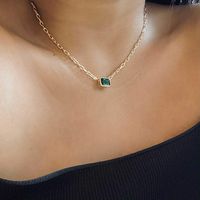 1 Piece Simple Style Geometric Alloy Plating Zircon Women's Pendant Necklace main image 4