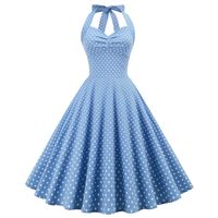 Women's A-line Skirt Vintage Style V Neck Printing Sleeveless Polka Dots Midi Dress Street main image 5