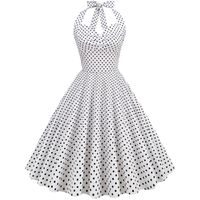 Women's A-line Skirt Vintage Style V Neck Printing Sleeveless Polka Dots Midi Dress Street main image 2