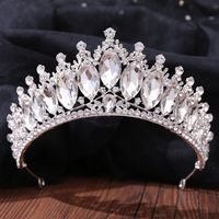 Retro Crown Alloy Inlay Crystal Rhinestones Crown 1 Piece sku image 1