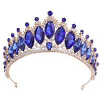 Retro Crown Alloy Inlay Crystal Rhinestones Crown 1 Piece sku image 4
