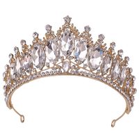 Retro Crown Alloy Inlay Crystal Rhinestones Crown 1 Piece sku image 2