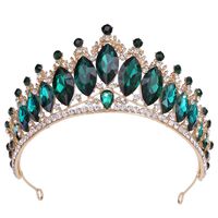 Retro Crown Alloy Inlay Crystal Rhinestones Crown 1 Piece sku image 5