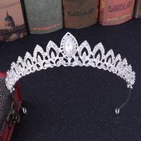 Lady Leaf Alloy Inlay Rhinestones Crown 1 Piece main image 1