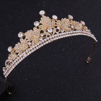 Mode Feuille Couronne Alliage Incruster Strass Couronne 1 Pièce sku image 2