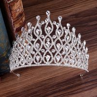 Fashion Water Droplets Alloy Inlay Rhinestones Crown 1 Piece main image 5