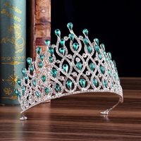 Fashion Water Droplets Alloy Inlay Rhinestones Crown 1 Piece main image 4
