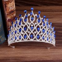 Fashion Water Droplets Alloy Inlay Rhinestones Crown 1 Piece main image 1