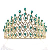 Fashion Water Droplets Alloy Inlay Rhinestones Crown 1 Piece main image 3