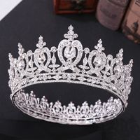 Fashion Crown Alloy Inlay Crystal Rhinestones Crown 1 Piece sku image 1