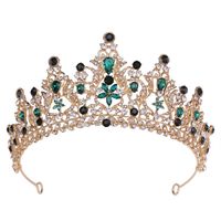 Baroque Style Crown Alloy Inlay Crystal Rhinestones Crown 1 Piece sku image 5