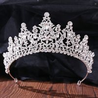 Style Baroque Couronne Alliage Incruster Cristal Strass Couronne 1 Pièce main image 3