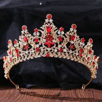 Baroque Style Crown Alloy Inlay Crystal Rhinestones Crown 1 Piece main image 1