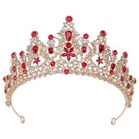 Baroque Style Crown Alloy Inlay Crystal Rhinestones Crown 1 Piece sku image 3