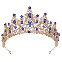Baroque Style Crown Alloy Inlay Crystal Rhinestones Crown 1 Piece sku image 4