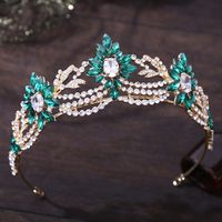 Fashion Oval Crown Alloy Inlaid Zircon Crown 1 Piece main image 1