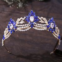 Fashion Oval Crown Alloy Inlaid Zircon Crown 1 Piece sku image 3