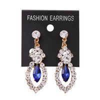 1 Pair Fashion Water Droplets Alloy Hollow Out Rhinestones Women's Chandelier Earrings Ear Clips main image 5