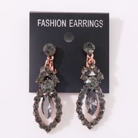 1 Pair Fashion Water Droplets Alloy Hollow Out Rhinestones Women's Chandelier Earrings Ear Clips sku image 14