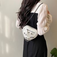 Women's Pu Leather Solid Color Fashion Heart-shaped Zipper Shoulder Bag Crossbody Bag main image 2