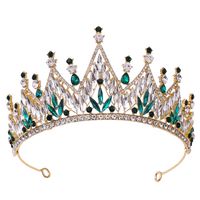 Simple Style Crown Alloy Inlay Rhinestones Crown 1 Pair main image 5