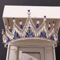 Simple Style Crown Alloy Inlay Rhinestones Crown 1 Pair sku image 4