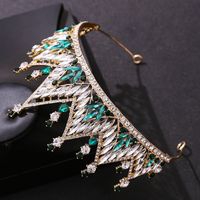 Simple Style Crown Alloy Inlay Rhinestones Crown 1 Pair main image 4