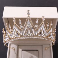 Simple Style Crown Alloy Inlay Rhinestones Crown 1 Pair sku image 2