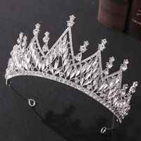 Simple Style Crown Alloy Inlay Rhinestones Crown 1 Pair main image 3