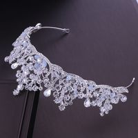 Fashion Crown Flower Alloy Rhinestone Crown 1 Piece sku image 1