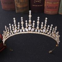 Fashion Geometric Water Droplets Alloy Rhinestone Inlaid Zircon Crown 1 Piece sku image 2