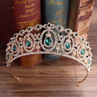 Fashion Water Droplets Alloy Inlay Rhinestones Crown main image 5