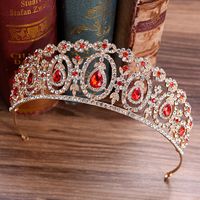 Fashion Water Droplets Alloy Inlay Rhinestones Crown main image 2