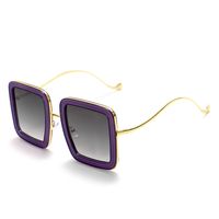 Vintage Style Color Block Square Pc Square Full Frame Women's Sunglasses sku image 3
