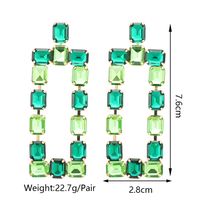 1 Pair Fashion Rectangle Rhinestone Glass Hollow Out Women's Chandelier Earrings main image 5