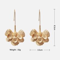 1 Pair Fashion Flower Plating Metal Drop Earrings main image 3