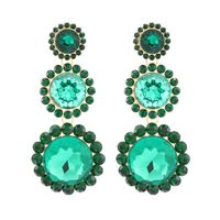 1 Pair Simple Style Round Glass/colored Glaze Inlay Artificial Gemstones Women's Earrings main image 1