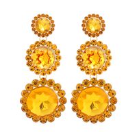 1 Pair Simple Style Round Glass/colored Glaze Inlay Artificial Gemstones Women's Earrings sku image 5