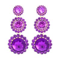 1 Pair Simple Style Round Glass/colored Glaze Inlay Artificial Gemstones Women's Earrings sku image 6