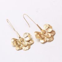 1 Pair Fashion Flower Plating Metal Drop Earrings main image 2