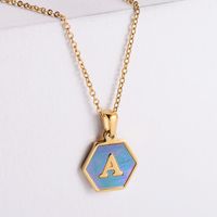 304 Stainless Steel 18K Gold Plated Simple Style Plating Letter Shell Pendant Necklace sku image 1