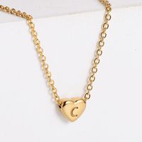 304 Stainless Steel 18K Gold Plated Simple Style Plating Heart Pendant Necklace sku image 3